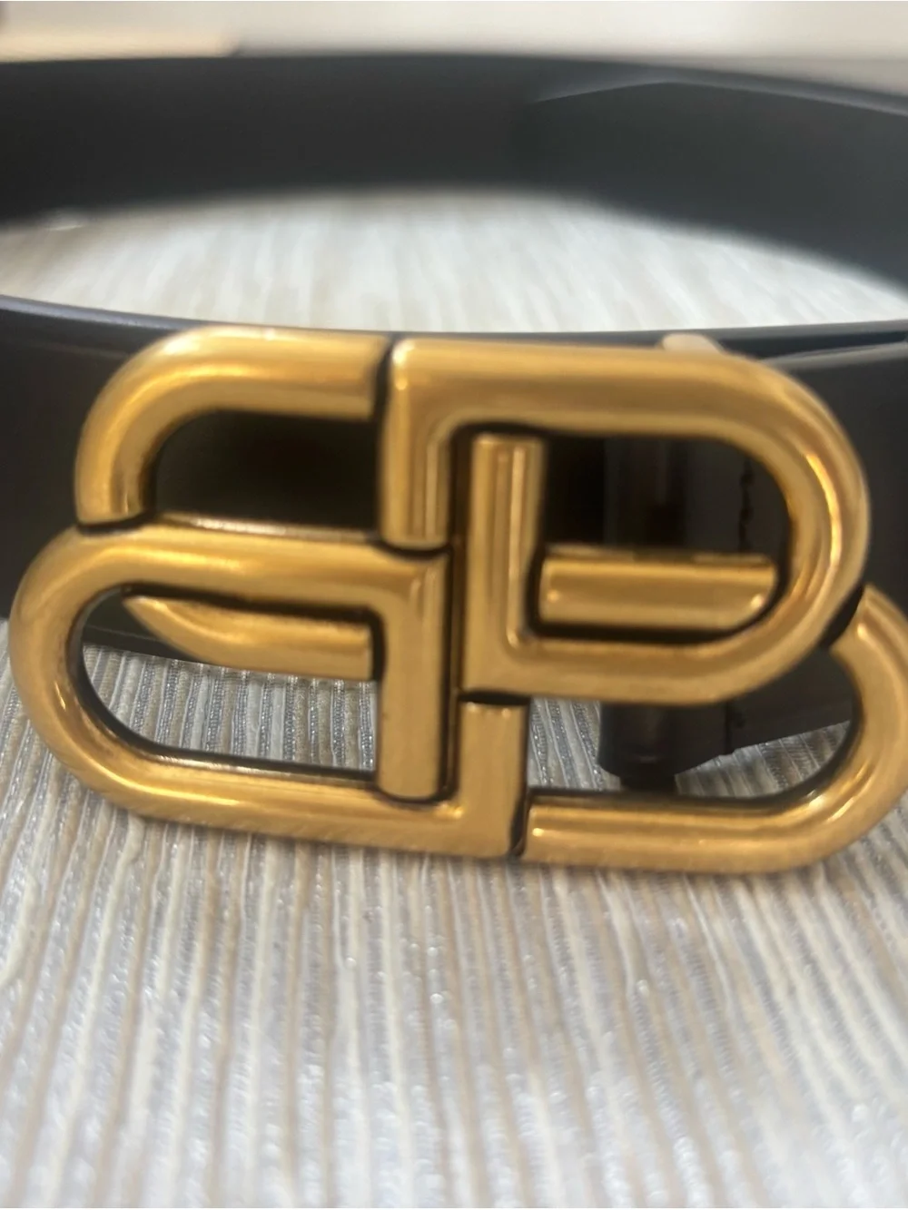 Balenciaga Large Black Leather Belt $495 size 90